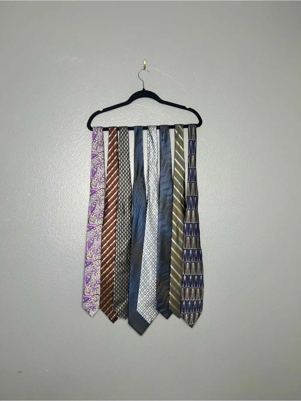 David Taylor and more Men's Tie Lot - Purple, Brown, Blue, Gray, Black